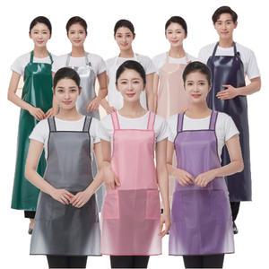 라인 메쉬 양면 반투명 H형 미니 비닐 유니폼 앞치마 미용실 헤어샵 피부샵