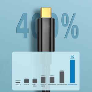 USB4 연장 케이블 Thunderbolt 4 USB C 4.0 지원 PD 100W 40Gbps 전송 8K  60Hz 전화 pc용 썬더볼트 연장케