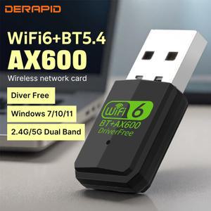 Wifi 6 어댑터 AX600/AX300 Bluetooth5 4 Usb 2 4G/5Ghz Antena PC 노트북 동글 802 11ax 무선 네트워크 카드 10/11