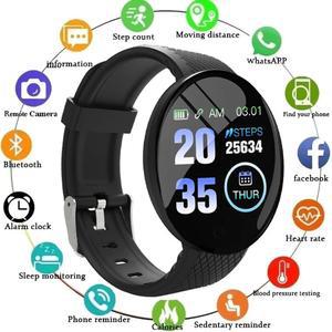 D18 스마트 워치 여성 방수 손목 시계 남성 Smartwatch 전자 시계 어린이 피트니스 트래커 시계 Ios Android IPhone