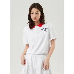 [르꼬끄](강남점)[이월][60% OFF] 테리 크롭 폴로 카라 티셔츠 OWT / QQ222TTS55