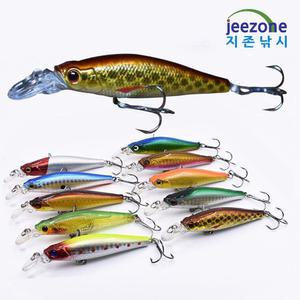 지존낚시 배스 미노우 싱킹 90mm 8.5g 민물 루어 낚시 용품 하드 베이트 트레블 훅 미끼 채비 쏘가리 꺽지