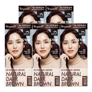 꽃을든남자 먹물 N4 자연흑갈색x5개 헤어스타일링 헤어 염모제 염색약