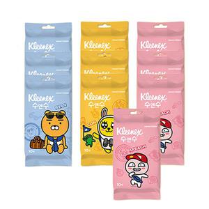 크리넥스 수앤수 카카오 휴대용 물티슈 10매 x 10개