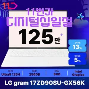 [최.종.1.2.5.만] LG 그램17 / 17ZD90SU-GX56K - RAM 8GB / SSD 256GB / 오피스밸류팩 증.정 / ND