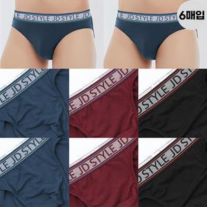 제임스딘 남성 아웃밴드 패션 스판 삼각 팬티 6매입 세트 남삼각 팬티선물