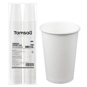 탐사 천연펄프 고품질 원지 종이컵 무인쇄 흰색 380ml 600개
