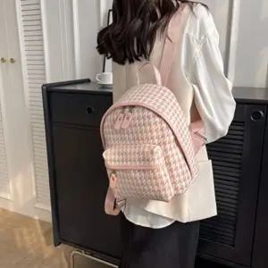 데일리 20대 패션 책가방 캔버스 백팩 핑크 가방-WFHAIZD