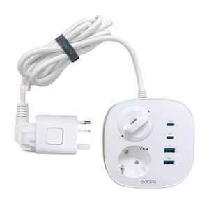 Soopii 65W USB 초고속 충전 4000W 2구 멀티탭 여행용 멀티 어댑터 겸용