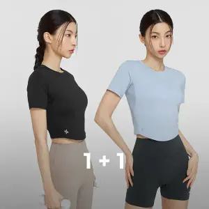 [젝시믹스] 아이스센트 크롭 숏슬리브 1+1 (XFK1TS1001)