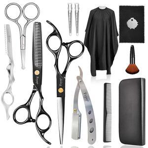 헤어 커팅 가위 이발기 가위 키트, Fcysy Capas De Barbero 전문가용 모발 가늘기 가위, 헤어컷 가위 블렌딩 가위, 남성용 눈썹 헤어 트리밍 가위 세트
