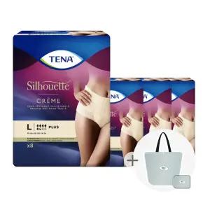 테나 실루엣 플러스 대형 8매 4팩+포켓 장바구니 여성용 팬티형