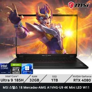 MSI 스텔스 18 Mercedes-AMG A1VHG-U9 4K Mini LED W11/ +파우치,마우스,마우스패드증정