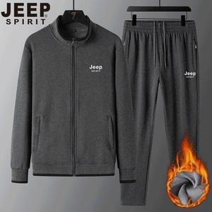 JEEP 남성 트레이닝복 세트 캐주얼 츄리닝세트 중년 캐주얼 중장년 집업점퍼 트레이닝복