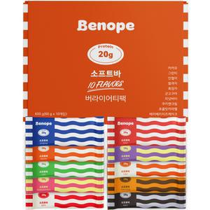 베노프 프로틴 아침대용 간편식 소프트바 60g x 10종 버라이어티 세트 600g 1개