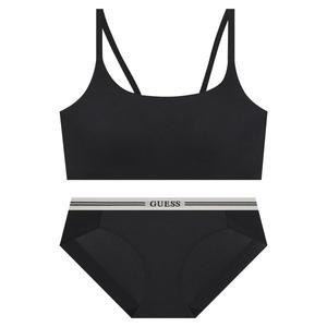 [게스언더웨어](강남점)(노와이어)백포인트 밴드 브라탑+팬티세트BK(ODWBR491/BP491)