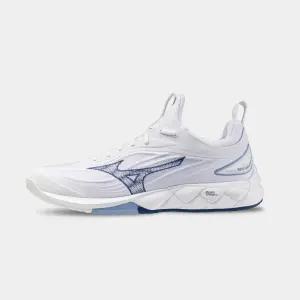미즈노 MIZUNO 배드민턴화 웨이브 루미너스3 화이트블루 V1GA242196 탁구 스쿼시 배구 인도어 실내스포츠