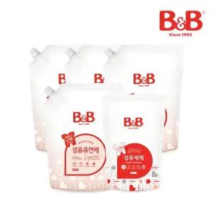 [비앤비] 유아 섬유유연제 자스민 리필  1500ml X4개 + 세제 800ml증정