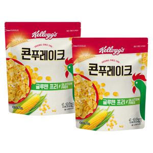 켈로그 시리얼 씨리얼 대용량 콘푸레이크 1200g x 2개