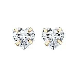 갤러리아 [골드팡] 14k 쁘띠스톤 하트 큐빅 귀걸이-5mm