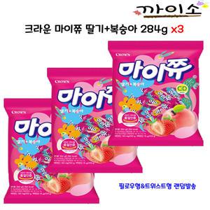 마이쮸 딸기+복숭아(70봉입) 284g x3