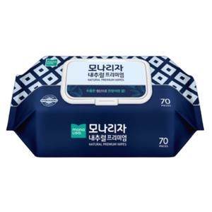 모나리자 내추럴 프리미엄 물티슈 캡형 70매 x 10팩
