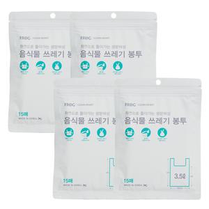 프로그 생분해 음식물 쓰레기 봉투 3.5L 15매 x 4개