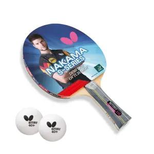 버터플라이 NAKAMA S10 탁구라켓 탁구공