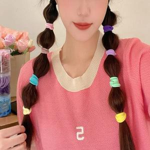 대용량 파스텔 투톤 컬러 헤어밴드 머리끈 세트 50P