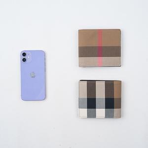 [명품] 캔버스 체크 남자 반지갑 80845621