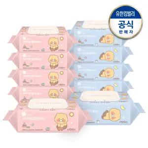 그린핑거 오리지널 엠보싱 물티슈 카카오 캡형 100매X10팩