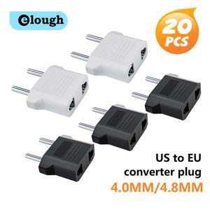 ELOUGH 20PCS 미국 EU 변환기 플러그 4 4.8 전기 소켓 플러그 어댑터 미국 KR 표준 한국 표준 플러그 어댑터