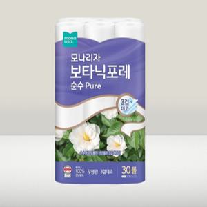 모나리자 보타닉포레 순수 3겹 천연펄프 화장지 27M30롤x2개 (총 60롤)