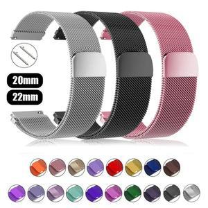 갤럭시 시계 액티브 2/4/5/5Pro용 스트랩 44mm/40mm 마그네틱 루프 20mm 22mm 팔찌 갤럭시 시계 6 4 클래식 46mm 42mm