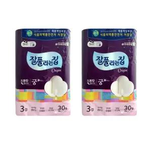 잘풀리는집 궁 3겹 30M 30롤 x 2팩 두루마리화장지 롤휴지