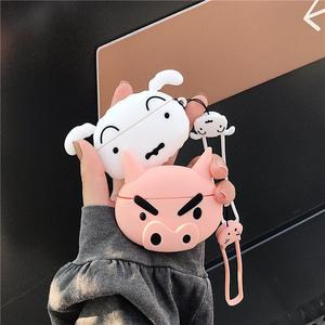 애니메이션 Saemon airpods Pro 보호 케이스 작은 흰색 개 사과 1/2 세대 블루투스 헤드셋 실리콘 적합