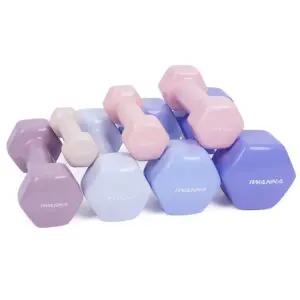아이워너 PVC 뷰티 육각 미용 아령 2개 세트 0.5kg 베이비핑크