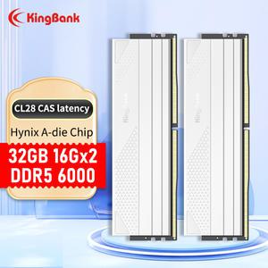 KingBank 화이트 CL28 하이닉스 A 다이 메모리 DDR5 32GB 16GB X2 6000MHZ 램 메모리 UDIMM 듀얼 채널 컴퓨