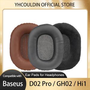 Baseus Hi1 헤드폰 GH02 헤드셋 패드 커버 D02Pro 이어 컵 쿠션 범용 용 Squre Black Earpads 교체