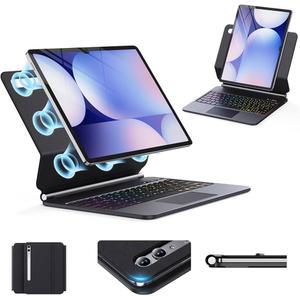 삼성 갤럭시 탭 S10+ 플러스/S9+ 플러스/S9 FE+ 플러스/S8+ 플러스/S7+ 플러스/S7 FE 케이스, 키보드 12.4인치 매직 스타일 마그네틱 플로팅 캔틸레버 스탠드 - 멀티터치 트랙패드