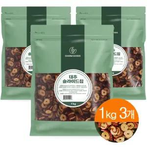 대추 슬라이스 말린대추 건대추 칩 차 디저트 토핑 슬라이드칩 1kg/3개
