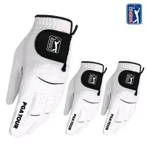 [하프클럽/PGA]PGATOUR BLACK 핏 골프 반양피 골프장갑/3장 세트