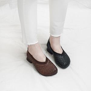 [디아]라빈 소가죽 위빙 꼬임 키높이 말랑 로퍼 4cm