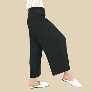 여성 플리츠 바지 주름 옷 밴딩 와이드 통바지 편한 엄마바지 중년여성 몸빼 골지 고무줄