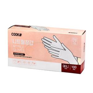 쿡샵 니트릴장갑 L(대) 100매 라텍스 요리 다용도