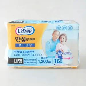 LG 라이프리 안심언더웨어 성인용 기저귀 대형 16매