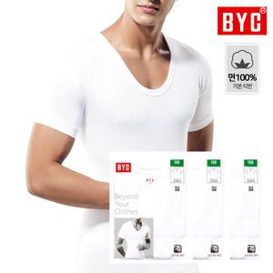 BYC 남성 기본 티반 반팔 골런닝 BYC1903 3매입