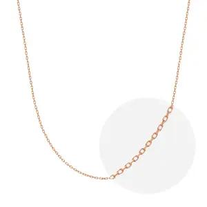14K 각줄 체인 목걸이 줄 핑크 골드 0.5mm