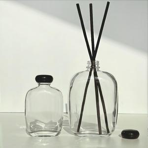디퓨저 용기-오브(뚜껑 포함)-250ml 납작 유리병 공병 방향제 하바리움 만들기