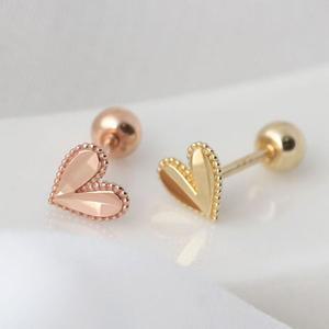 [오너클랜]14K GOLD 하트 컷팅 골드 금 피어싱